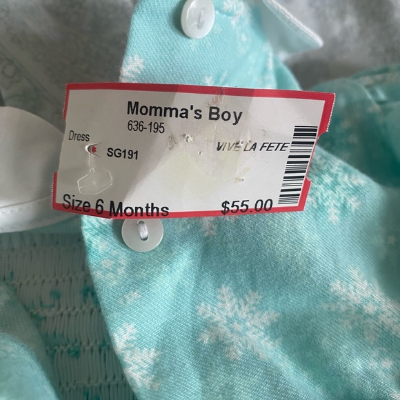 Vintage Silly Goose Girls Smocked blue romper size 6 months - Picture 7 of 7